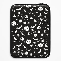 Black and White Halloween Pattern Universal Laptop Sleeve