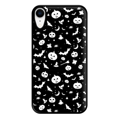 Black and White Halloween Pattern Phone Case for iPhone XR