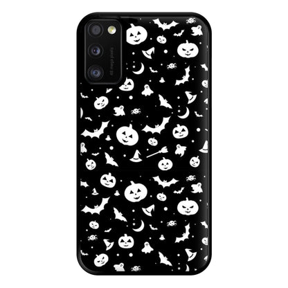 Black and White Halloween Pattern Phone Case for Galaxy A41