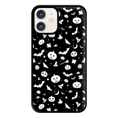 Black and White Halloween Pattern Phone Case for iPhone 11