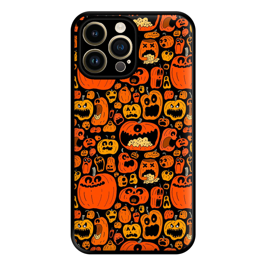 Scary Pumpkin Halloween Pattern Phone Case for iPhone 14 Pro Max