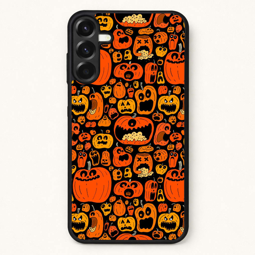Scary Pumpkin Halloween Pattern Phone Case for Galaxy A57