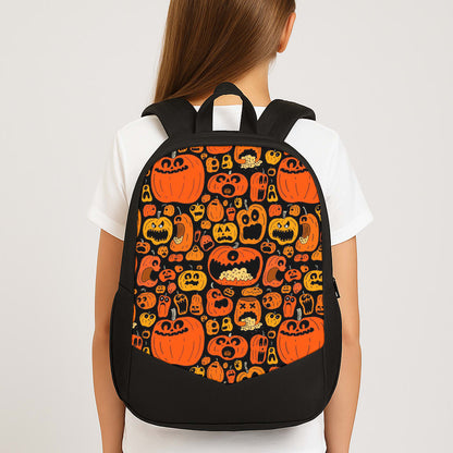 Scary Pumpkin Halloween Pattern Large School Bag