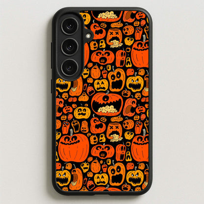 Scary Pumpkin Halloween Pattern Phone Case for Galaxy S25FE