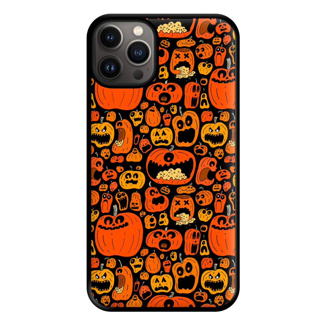 Scary Pumpkin Halloween Pattern Phone Case for iPhone 13