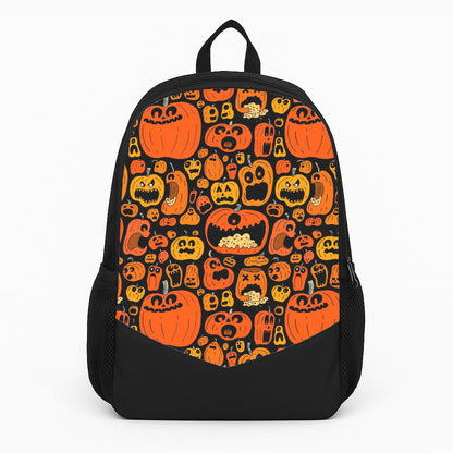 Scary Pumpkin Halloween Pattern Large Backpack