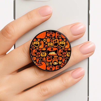 Scary Pumpkin Halloween Pattern Phone Grip