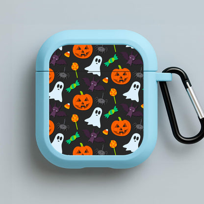 Colourful Halloween Pattern Blue AirPods Case