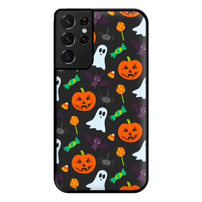 Colourful Halloween Pattern Phone Case for Galaxy S21 Ultra