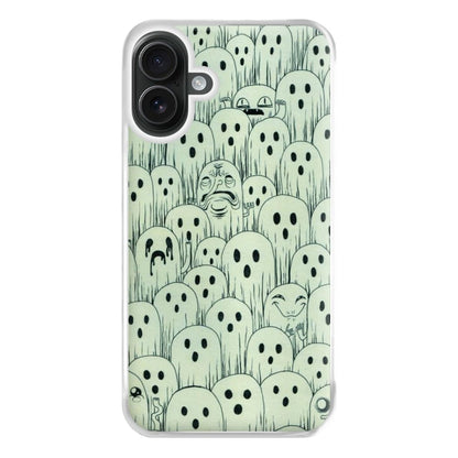 Droopy Ghost Pattern Phone Case for iPhone 16 Plus