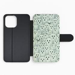 Droopy Ghost Pattern Flip Wallet Phone Case