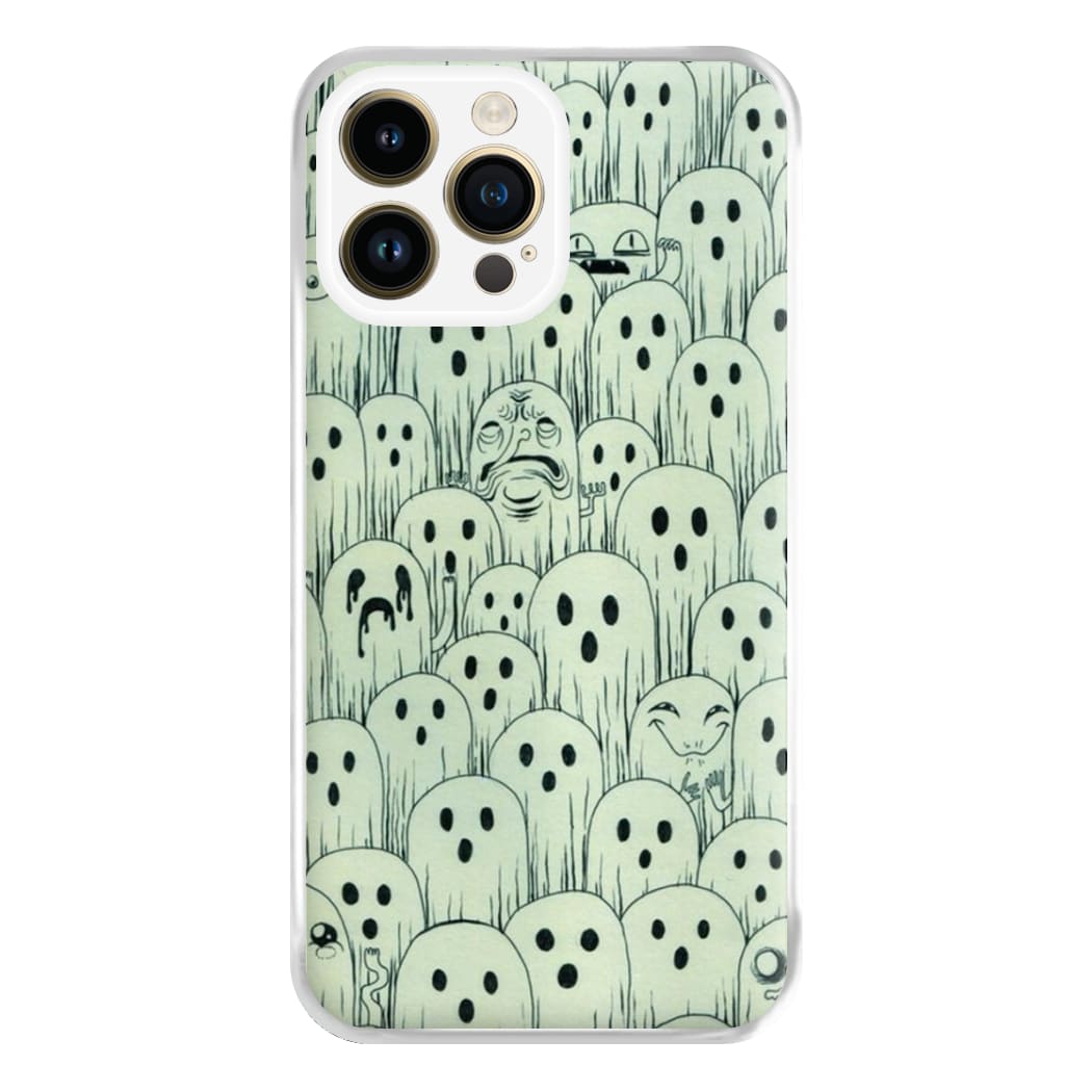 Droopy Ghost Pattern Phone Case for iPhone 14 Pro Max