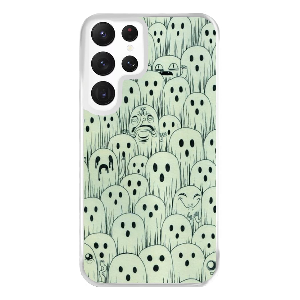 Droopy Ghost Pattern Phone Case for Galaxy S22 Ultra