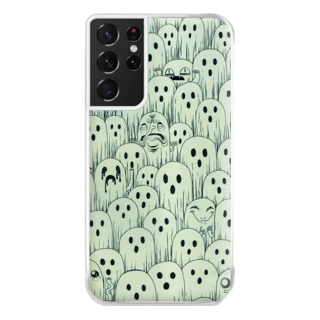 Droopy Ghost Pattern Phone Case for Galaxy S21 Ultra