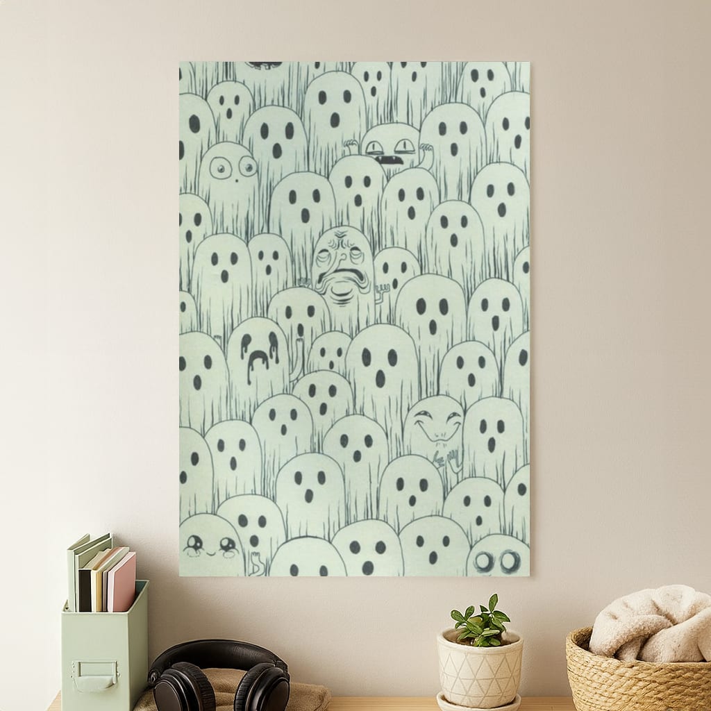 Droopy Ghost Pattern Poster