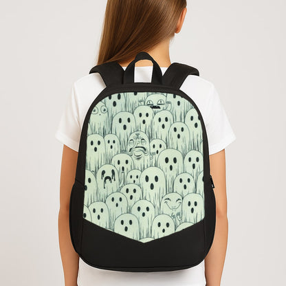 Droopy Ghost Pattern Large School Bag