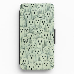 Droopy Ghost Pattern Flip Wallet Phone Case