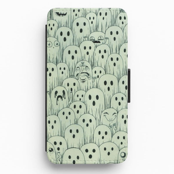 Droopy Ghost Pattern Flip Wallet Phone Case