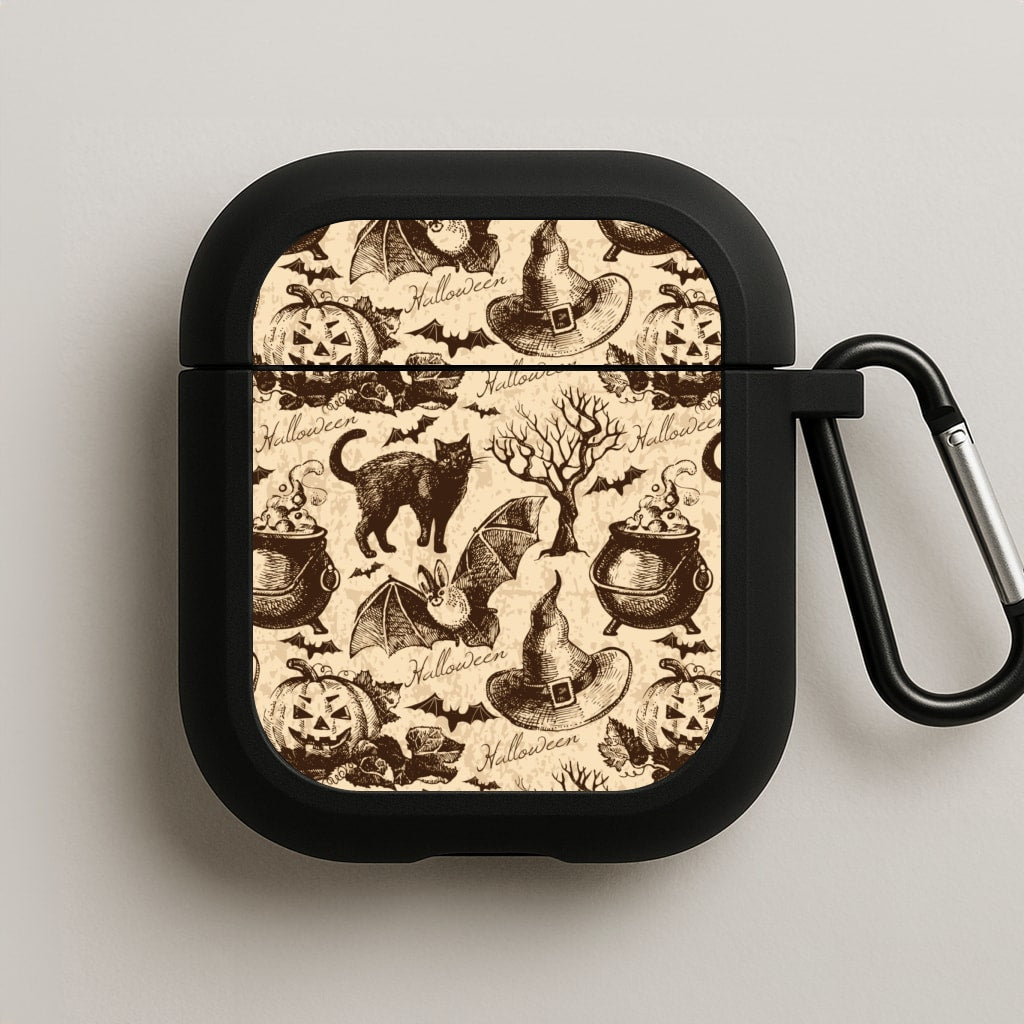 Vintage Halloween Pattern AirPods Case