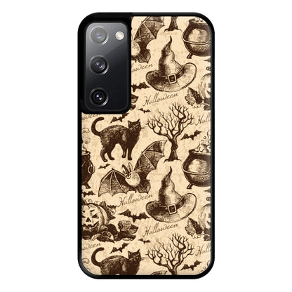 Vintage Halloween Pattern Phone Case for Galaxy S20