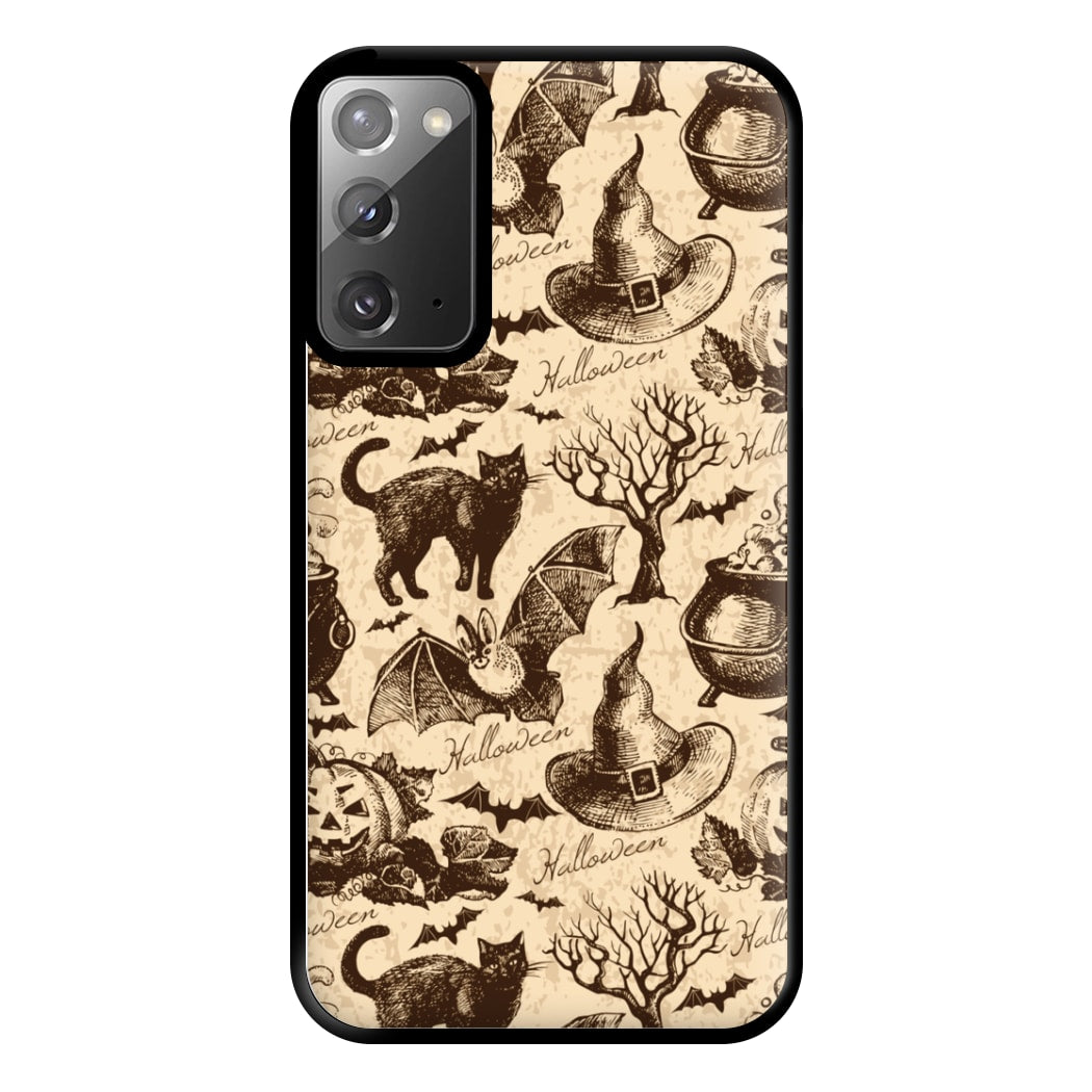 Vintage Halloween Pattern Phone Case for Galaxy Note 20 Ultra