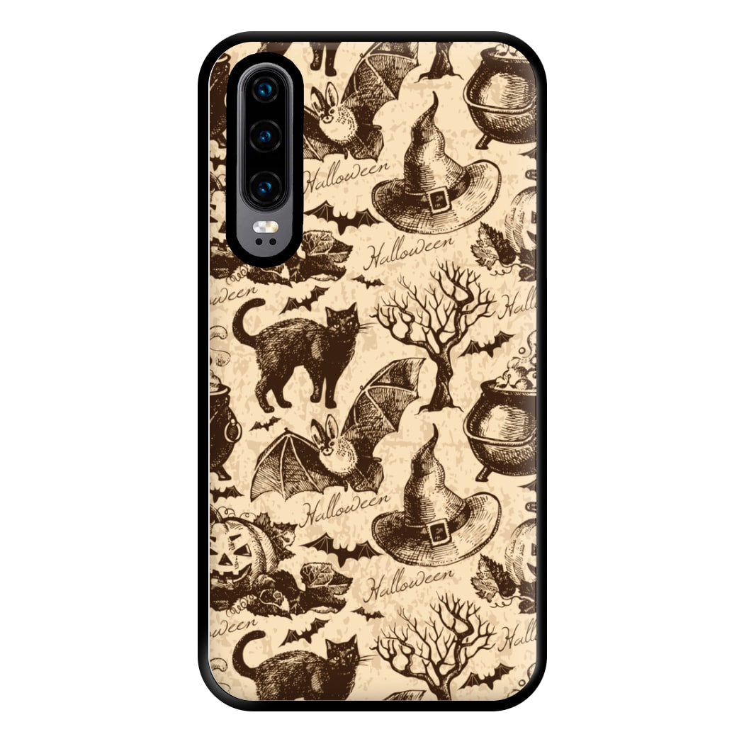 Vintage Halloween Pattern Phone Case for Huawei P30