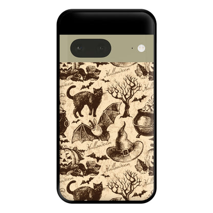 Vintage Halloween Pattern Phone Case for Google Pixel 7a