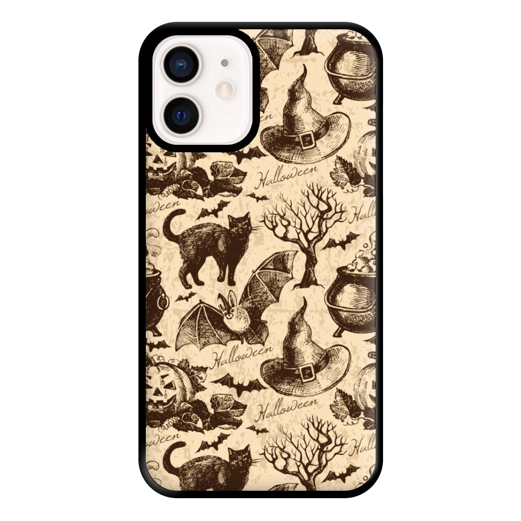 Vintage Halloween Pattern Phone Case for iPhone 12 Mini