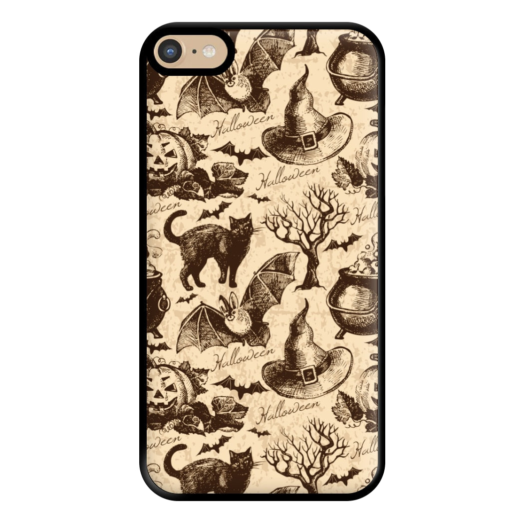 Vintage Halloween Pattern Phone Case for iPhone 6 Plus / 7 Plus / 8 Plus