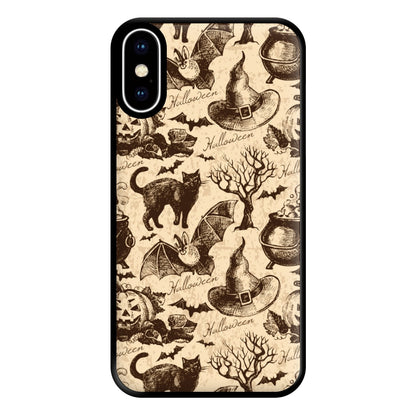 Vintage Halloween Pattern Phone Case for iPhone XS Max