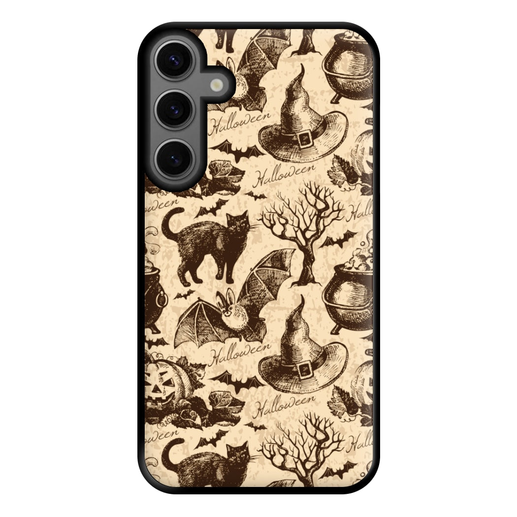 Vintage Halloween Pattern Phone Case for Galaxy S23FE