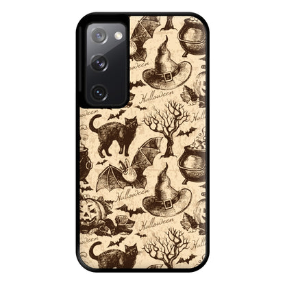 Vintage Halloween Pattern Phone Case for Galaxy S20FE