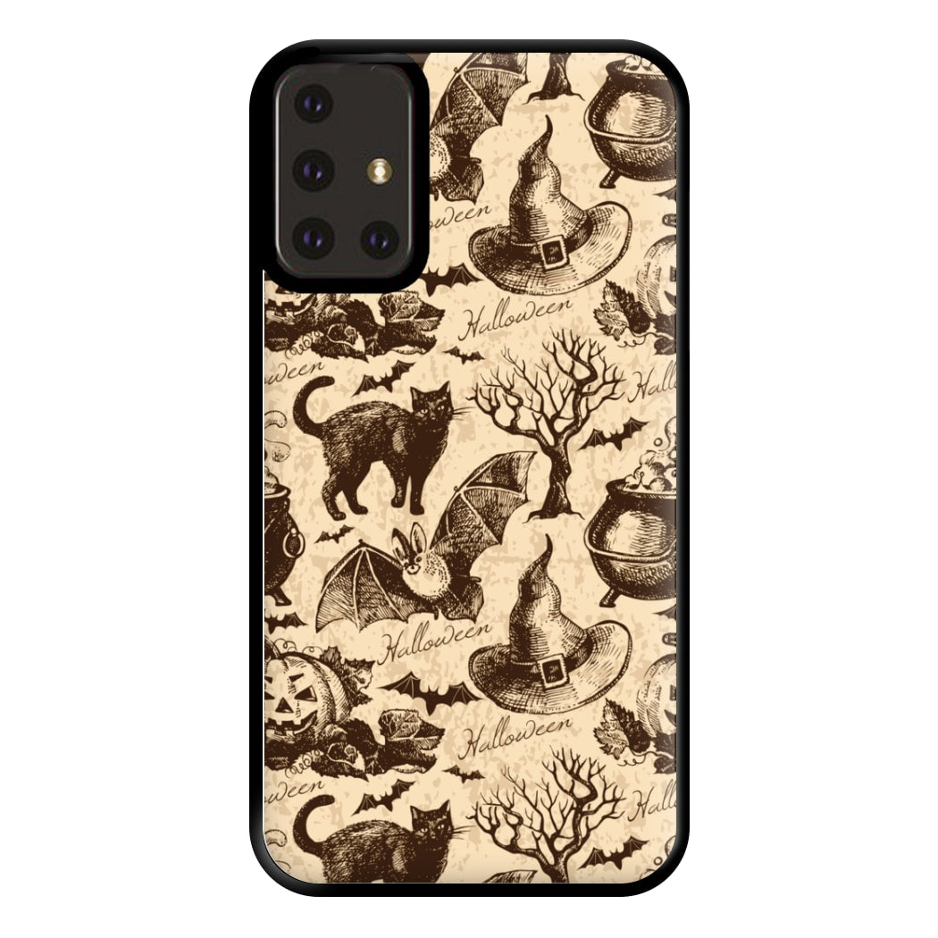 Vintage Halloween Pattern Phone Case for Galaxy A71