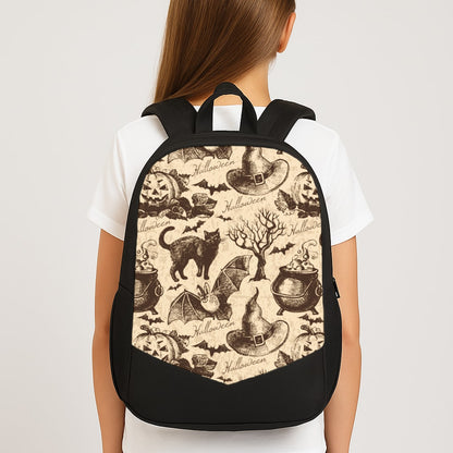 Vintage Halloween Pattern Large School Bag