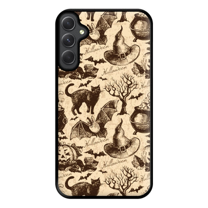 Vintage Halloween Pattern Phone Case for Galaxy A34