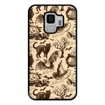 Vintage Halloween Pattern Phone Case for Galaxy S9 Plus