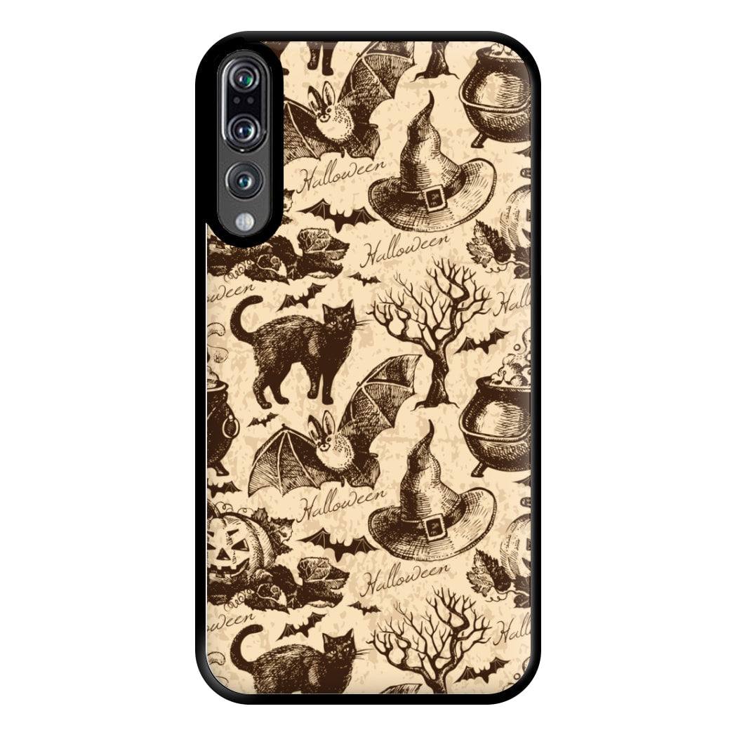 Vintage Halloween Pattern Phone Case for Huawei P20 Pro