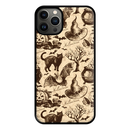 Vintage Halloween Pattern Phone Case for iPhone 13