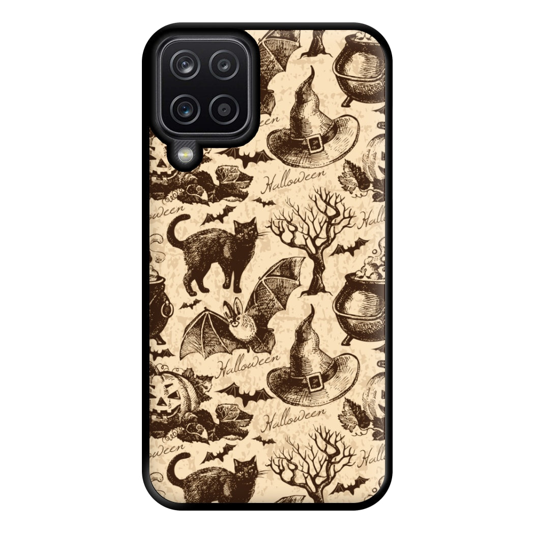 Vintage Halloween Pattern Phone Case for Galaxy A12