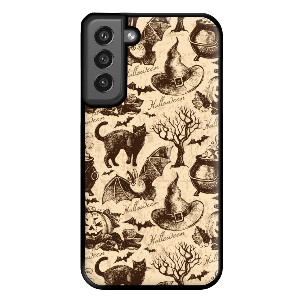 Vintage Halloween Pattern Phone Case for Galaxy S21FE