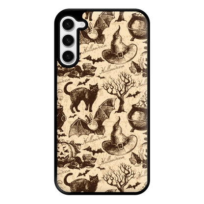 Vintage Halloween Pattern Phone Case for Galaxy S23 Plus