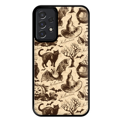 Vintage Halloween Pattern Phone Case for Galaxy A52 / A52s