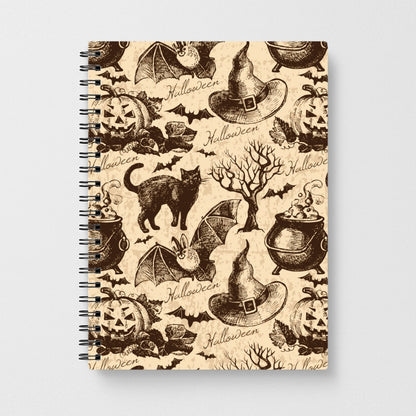 Vintage Halloween Pattern Notebook