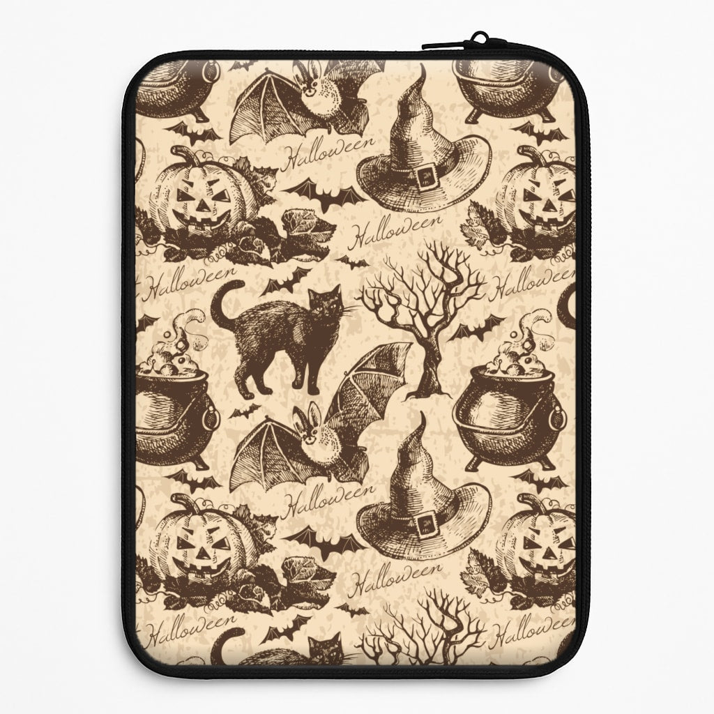 Vintage Halloween Pattern Laptop Sleeve