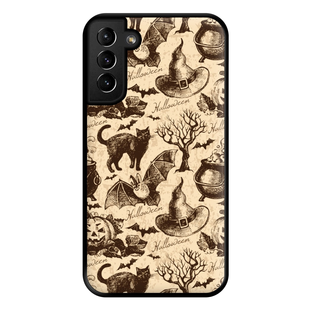 Vintage Halloween Pattern Phone Case for Galaxy S21 Plus