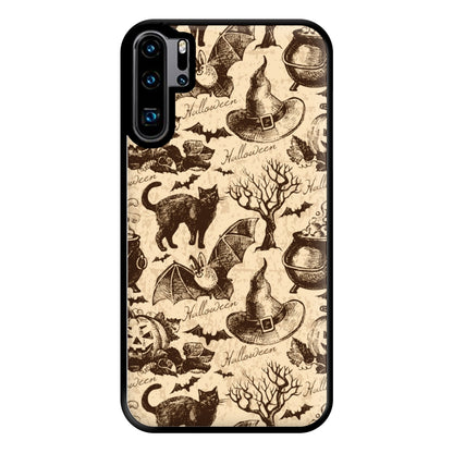 Vintage Halloween Pattern Phone Case for Huawei P30 Pro