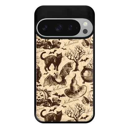 Vintage Halloween Pattern Phone Case for Google Pixel 9 Pro XL