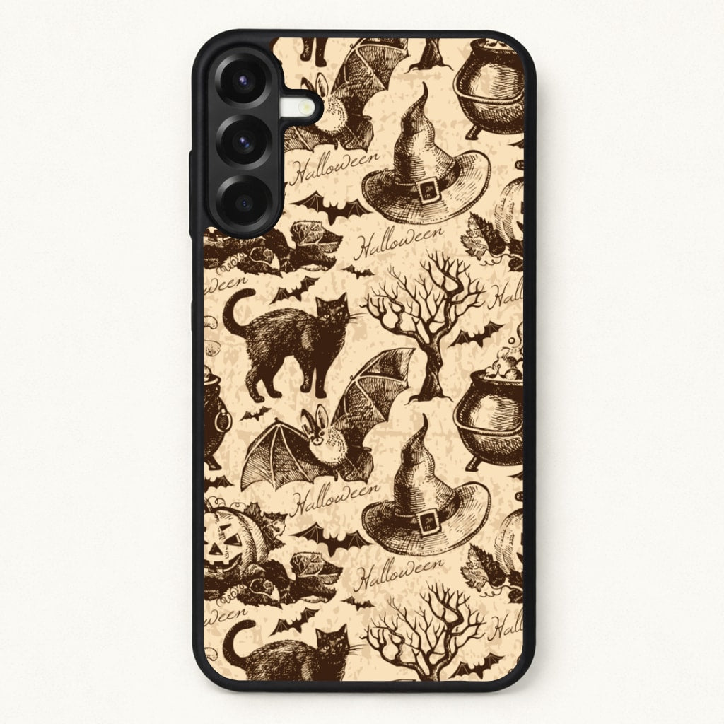 Vintage Halloween Pattern Phone Case for Galaxy A17