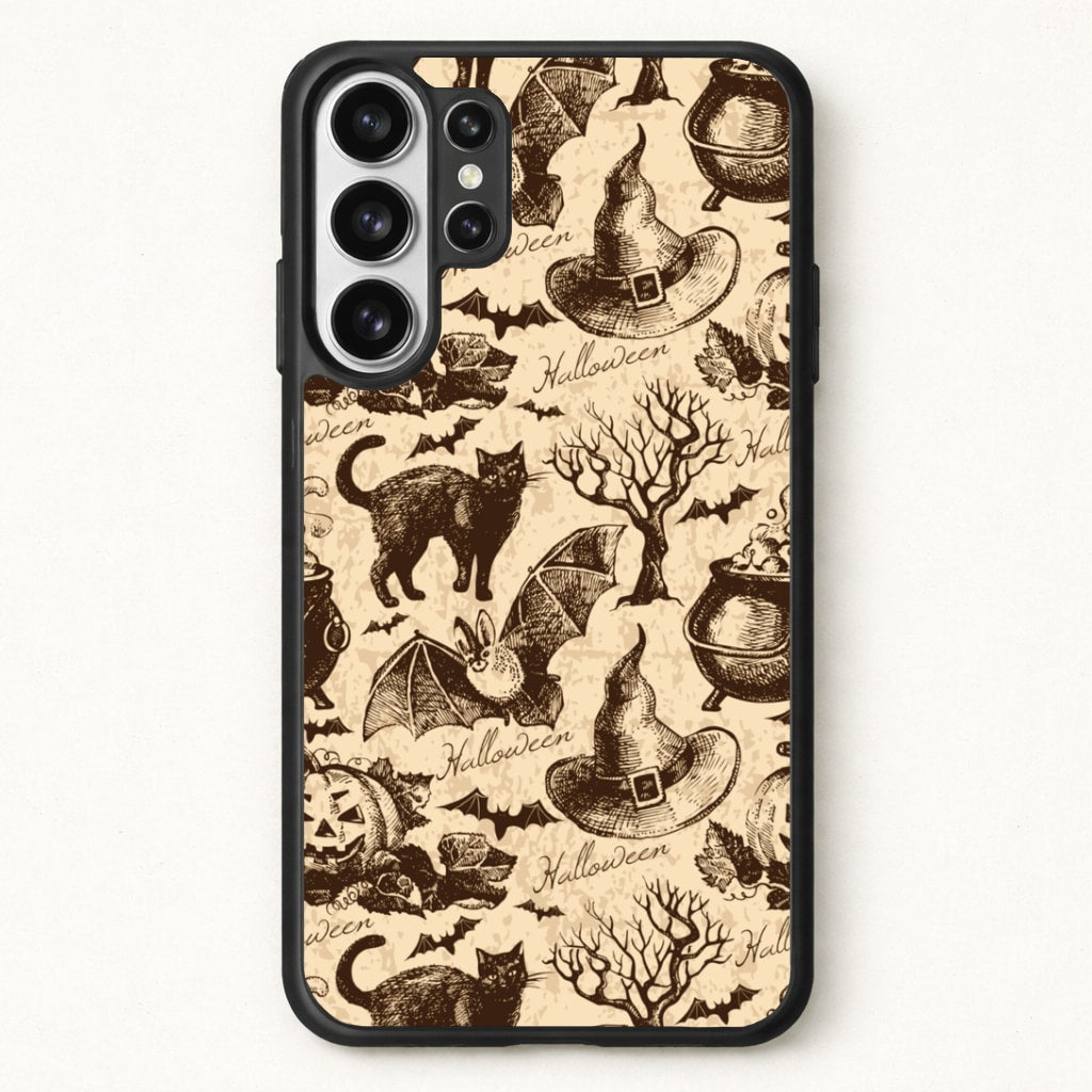 Vintage Halloween Pattern Phone Case for Galaxy S26 Ultra