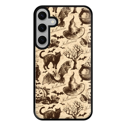 Vintage Halloween Pattern Phone Case for Galaxy S24FE